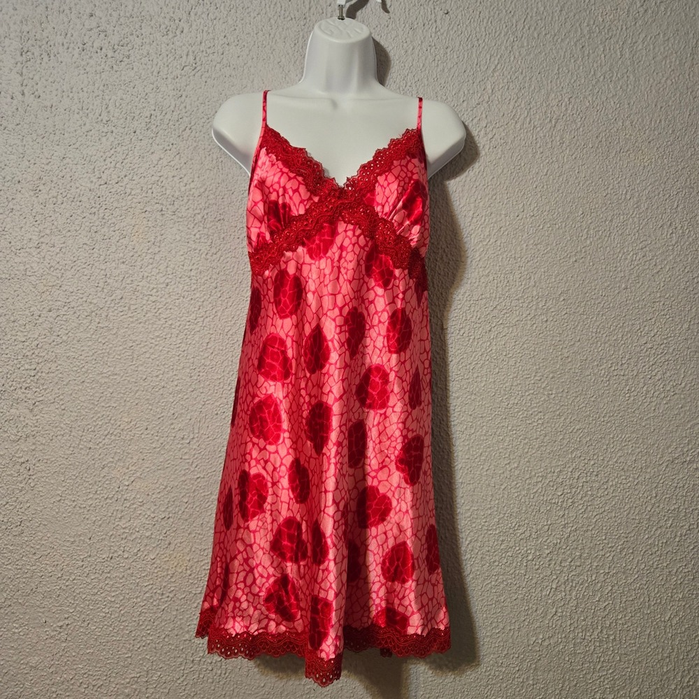 Vintage Jaclyn Smith Womens Babydoll Satin Lace Trim Slip Dress Size XL Y2K 90's